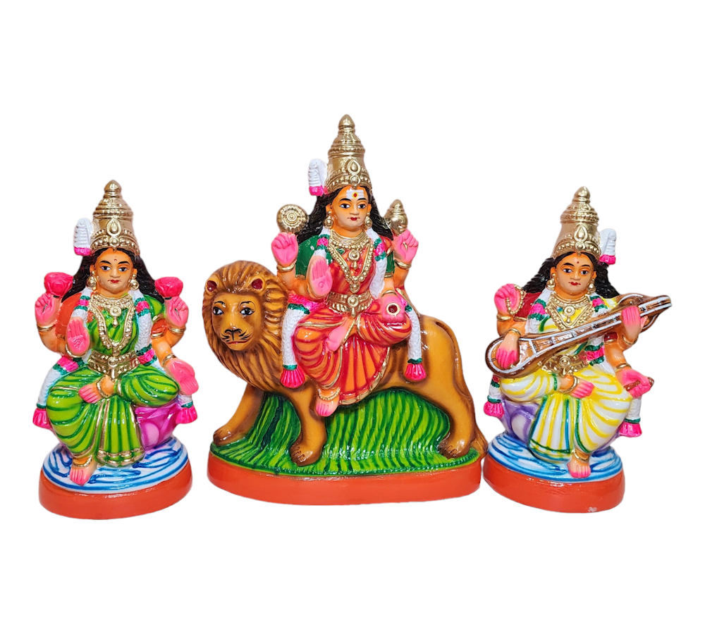 Lakshmi Sarawathy Durga 10 Inch | Traditional Idol