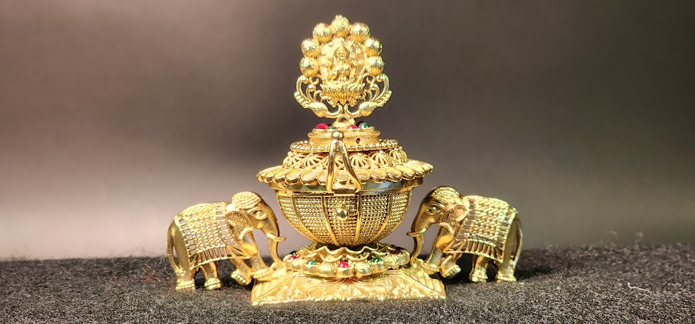 Lakshmi Devi Elephant Saffron Box Designer Style | Traditional Idol