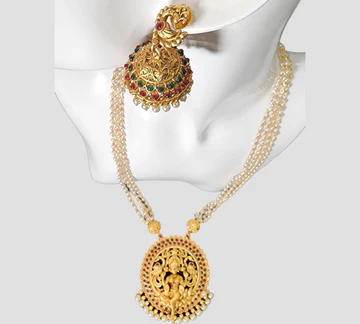 Necklaces Set Style Lakshmi Pendant Earrings Designer Long wear | Traditional Fashion Jewellery