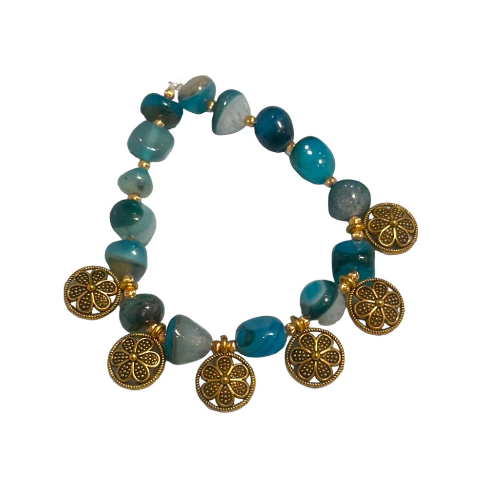 Blue Beads Hand Crafted Bracelet | Traditional Fashion Jewellery