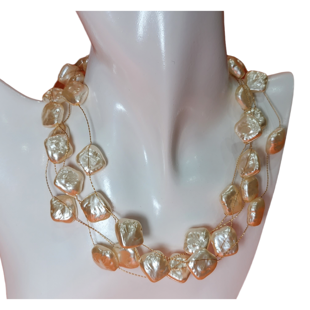 Cluster Pearl Short Chain Party Wear High Gold Polish | Traditional Fashion Jewellery