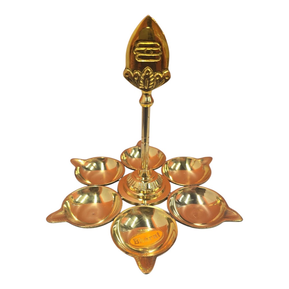 Vel 6 Face Vilaku – 5 Inch (Traditional Brass Pooja Lamp) | Traditional Idol