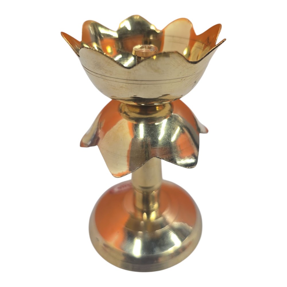 Lotus Diya Vilaku – 4 Inch (Traditional Pooja Lamp) | Traditional Idol