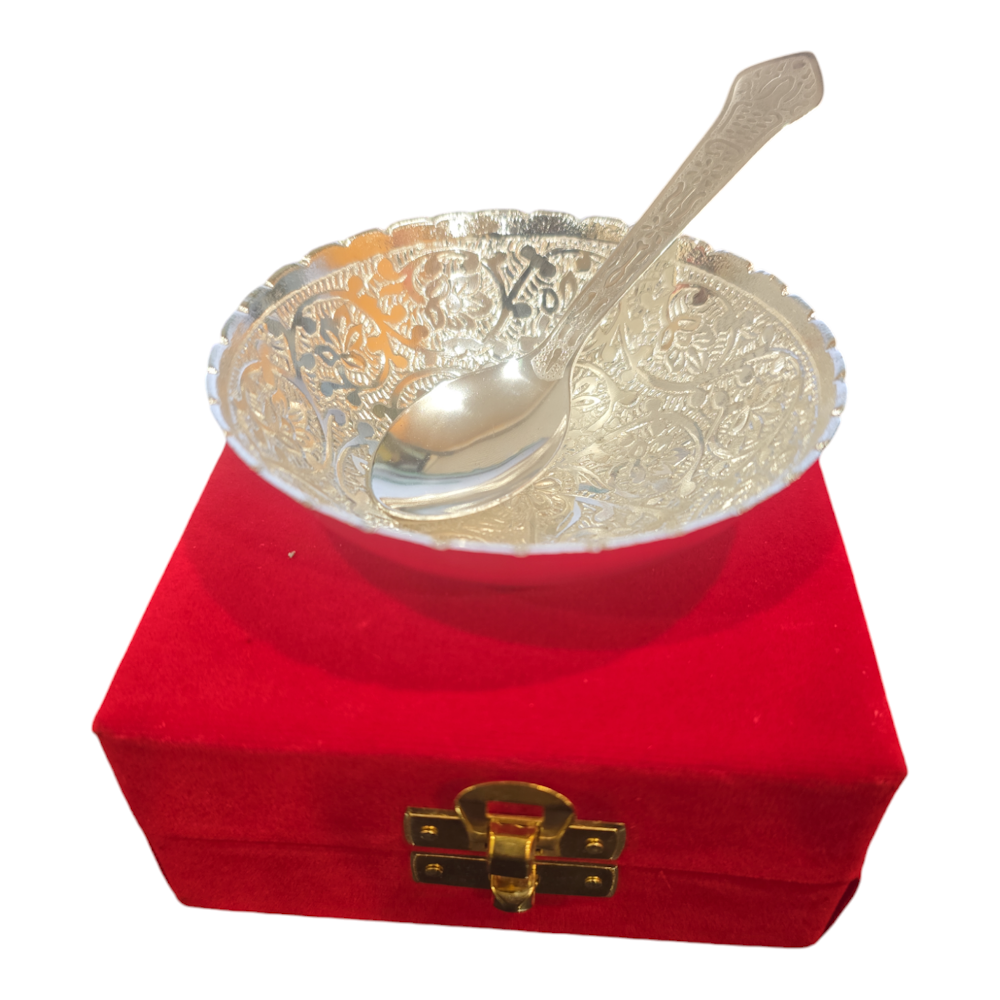 Fresh Bowl and Spoon on red velvet box (1 each)