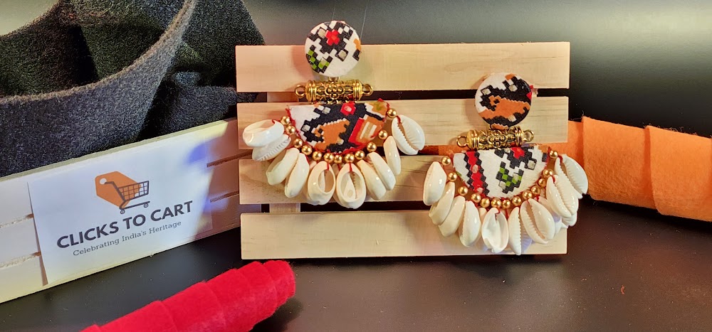 Studs Earrings Fabric Style Party wear Jimikki | Traditional Fashion Jewellery