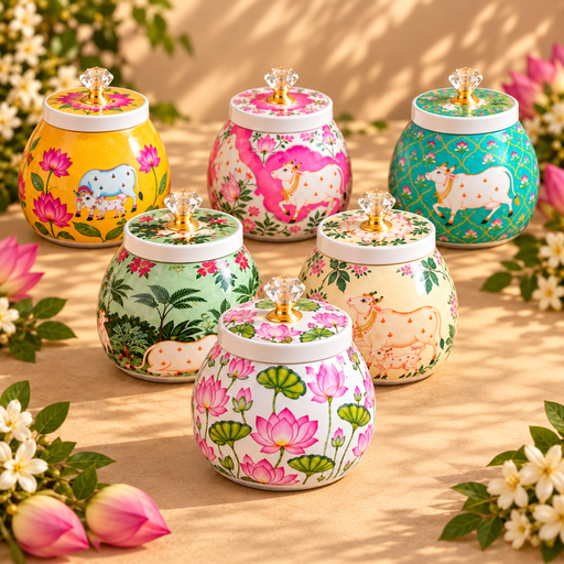 Pichwai Jars | Gifting Jars| Return Gifts for Weddings, Housewarmings & Celebrations